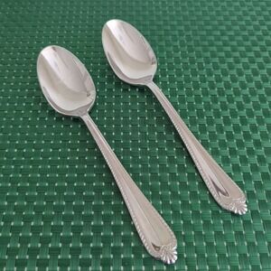 Hampton Silversmiths RENEE Soup Spoons Oval Set of 2 Stainless 18/10 China Rope